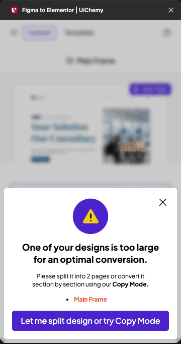 large design handling warning