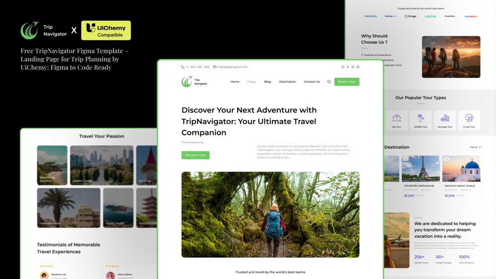 TripNavigator Figma template preview